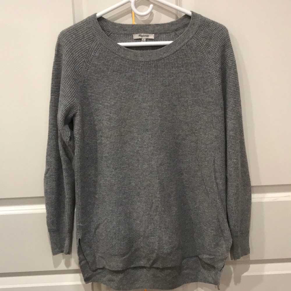 Madewell gray thermal weave sweater